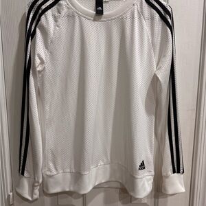 Adidas White Perforated Long Sleeve Shirt
